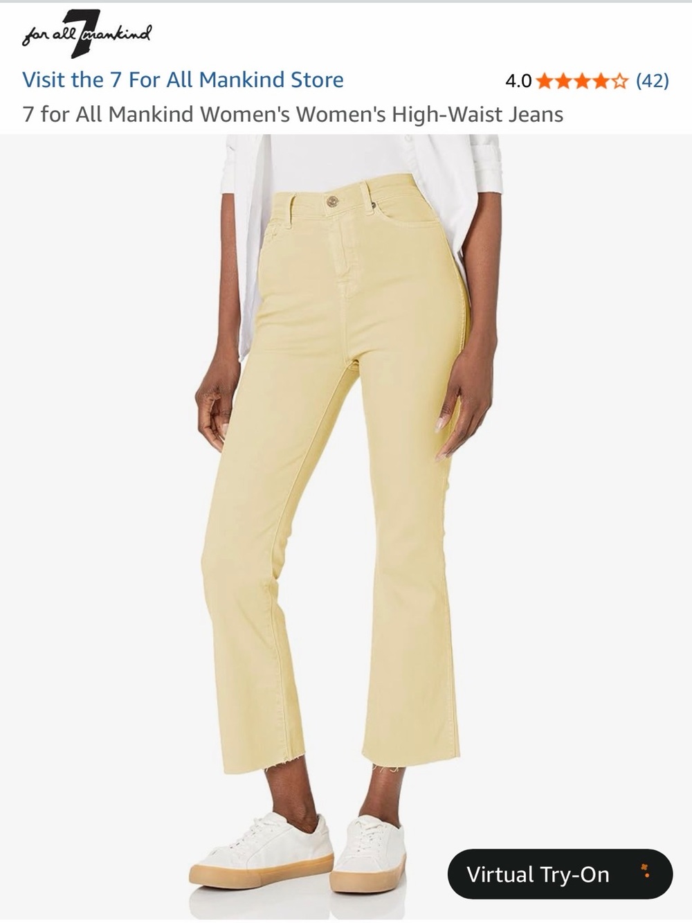 7 For All Mankind Lemon Pastel kick crop Jeans